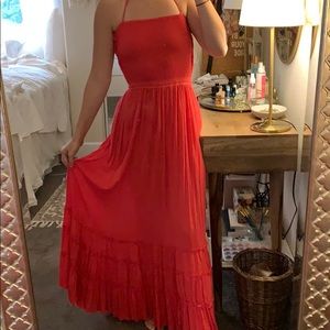 Red maxi dress